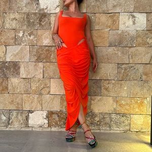 Paris Georgia Mariah cutout ruched stretch-TENCEL™ jersey maxi dress